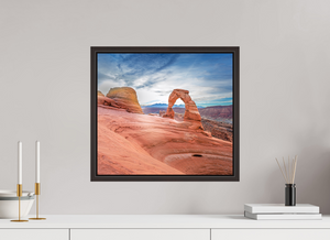 17.9 x 16″, Alder Brown Floater Frame Delicate Arch, Arches National Park, Utah