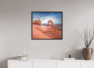 26.8 x 24″, Alder Brown Floater Frame Delicate Arch, Arches National Park, Utah