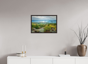 24 x 16″, Alder Brown Floater Frame Bar Harbor from Cadillac Mountain, Maine