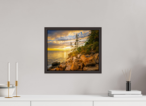15.3 x 12″, Alder Brown Floater Frame Bass Harbor Head Light Station, Maine