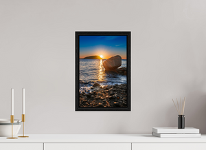 10 x 15″, Floater Frame Balance Rock at Bar Harbor, Maine