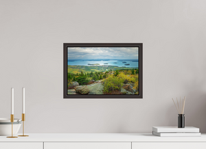 15 x 10″, Alder Brown Floater Frame Bar Harbor from Cadillac Mountain, Maine