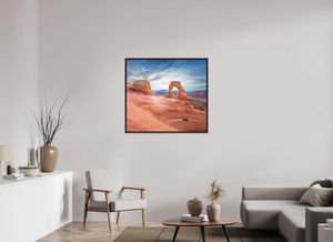 39.1 x 35″, Alder Brown Floater Frame Delicate Arch, Arches National Park, Utah