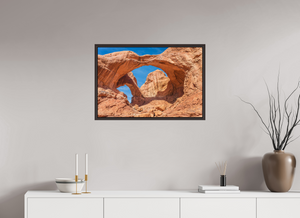 30 x 20″, Alder Brown Floater Frame Double Arch, Arches National Park, Utah