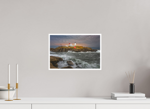 15 x 10″, Fine Art Print on Hahnemuhle German Etching Cape Neddick Nubble Lighthouse, Maine