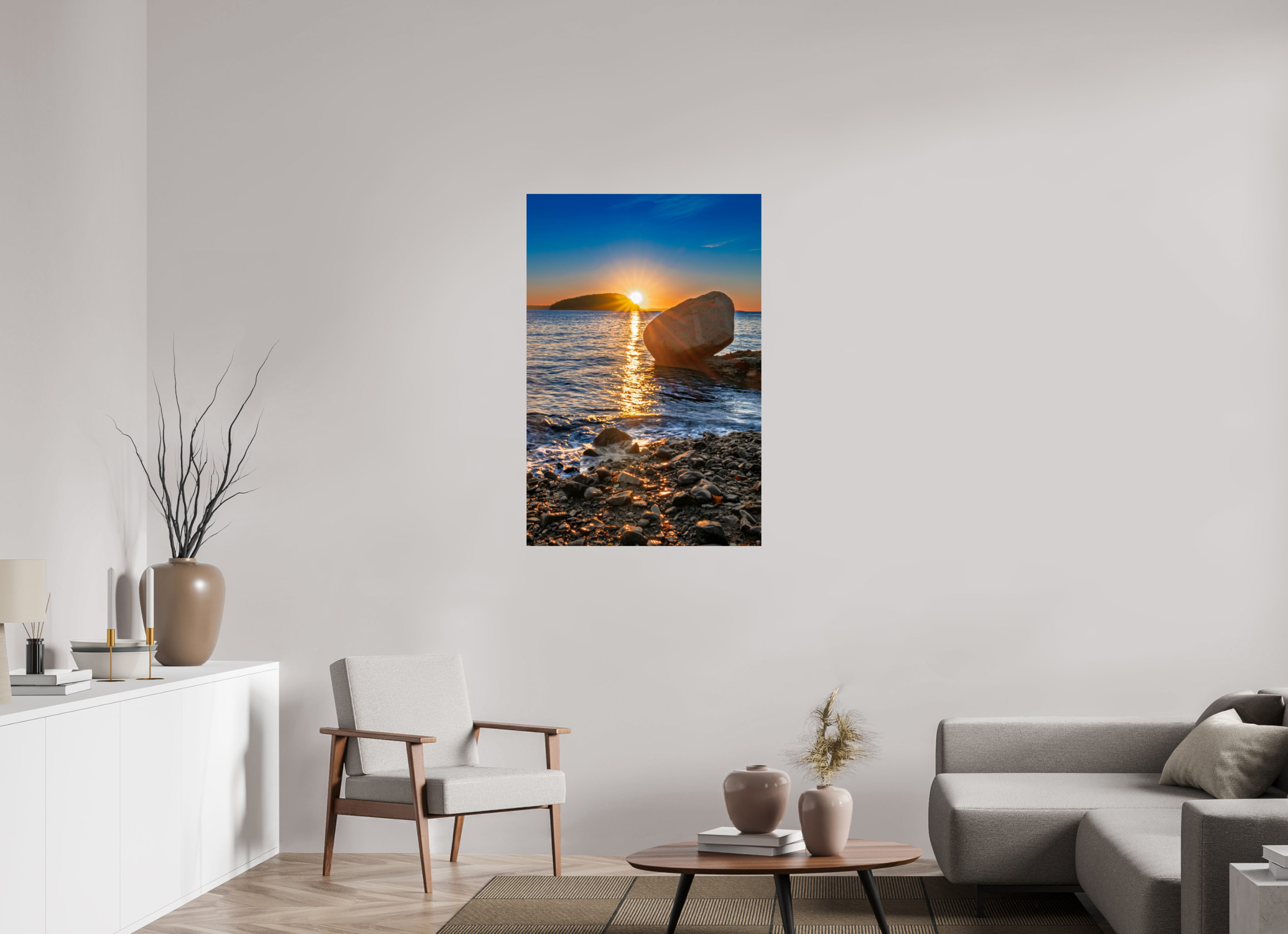 30 x 45″, Photo Print On Fuji Crystal DP II Balance Rock at Bar Harbor, Maine