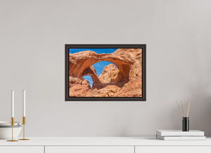 15 x 10″, Alder Brown Floater Frame Double Arch, Arches National Park, Utah