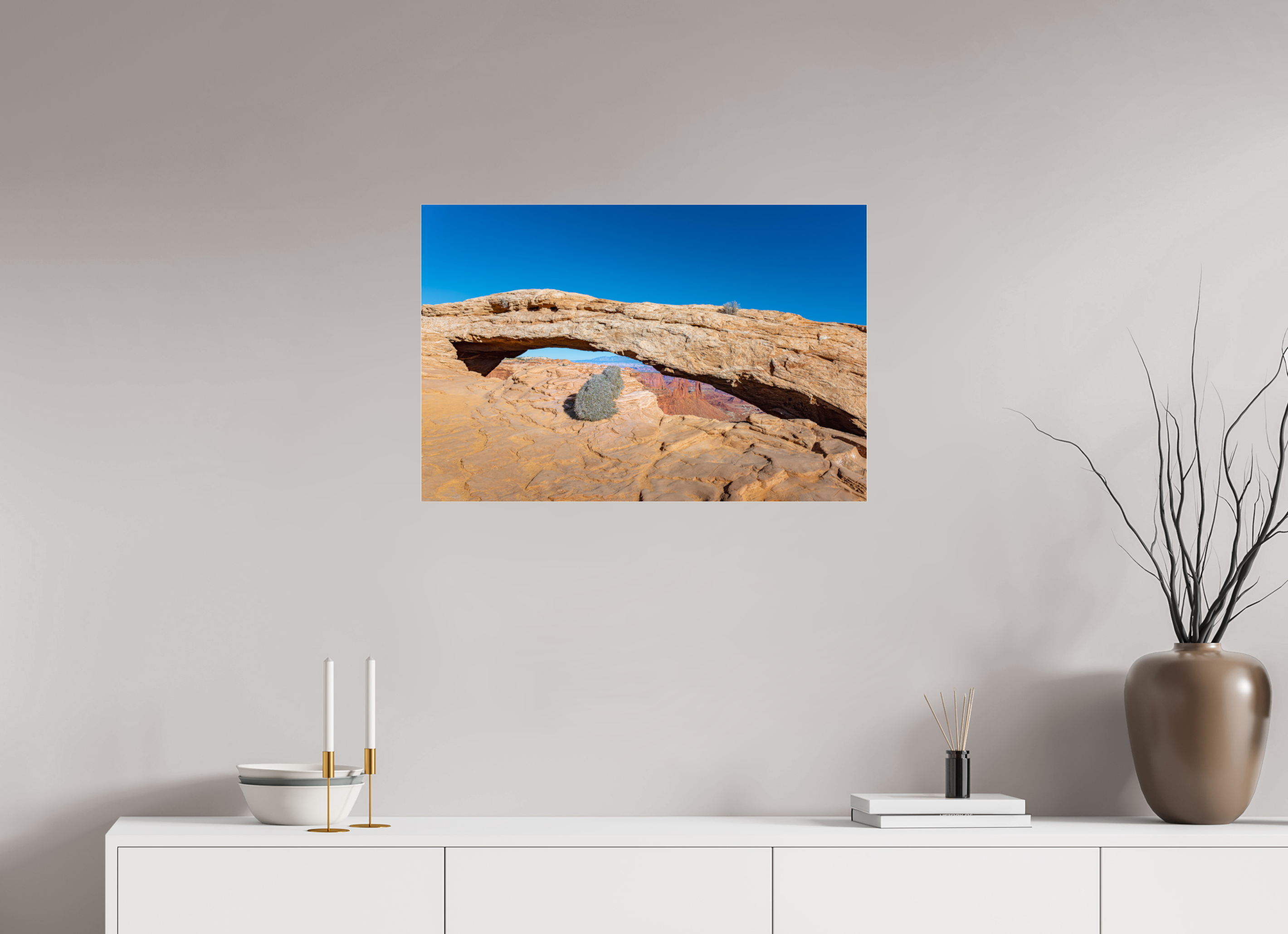30 x 20″, Photo Print Under Acrylic Glass 'Rabbit's View' - Mesa Arch, Canyonlands National Park, Utah