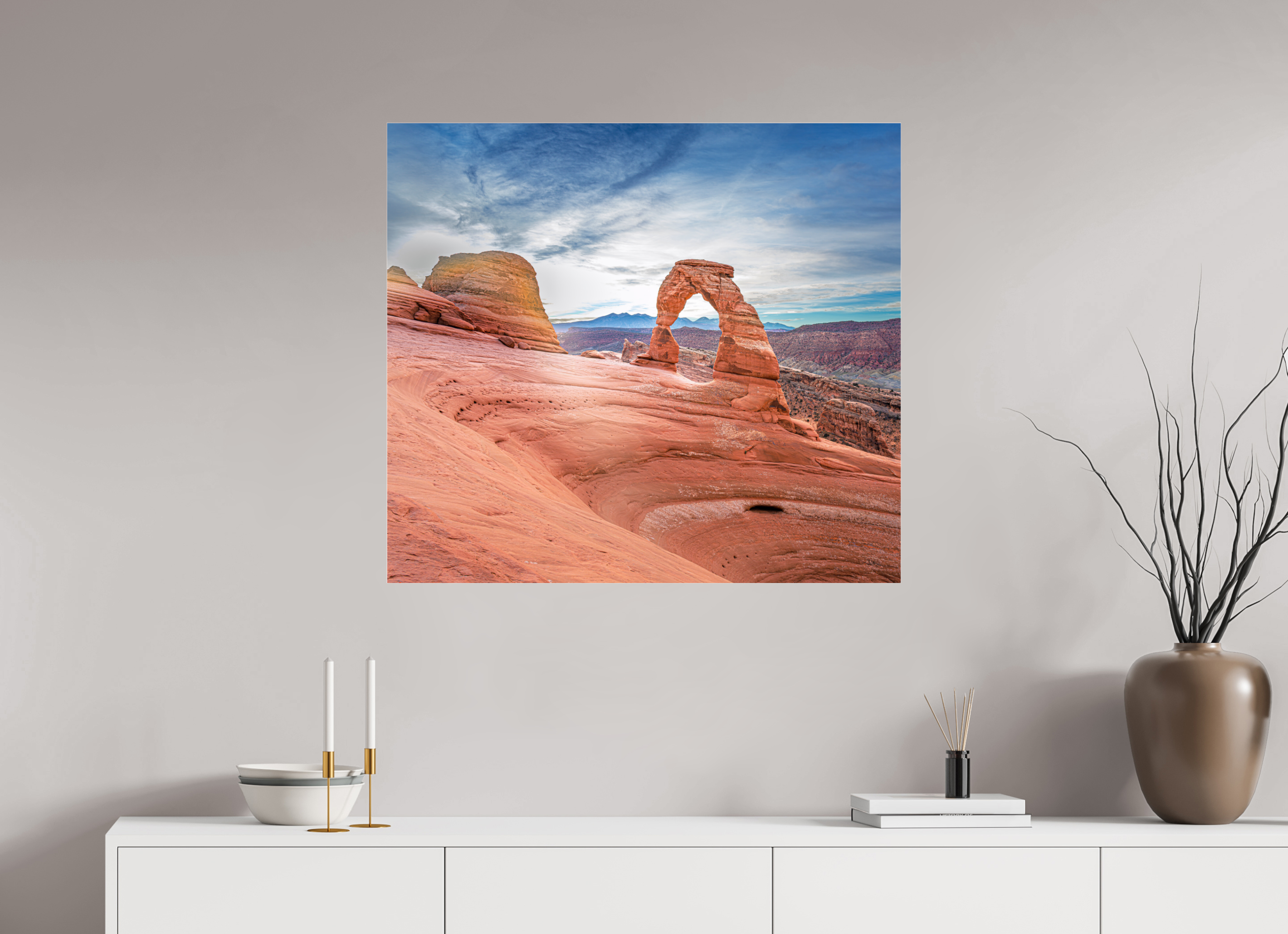 34.6 x 31″, Photo Print Under Acrylic Glass Delicate Arch, Arches National Park, Utah