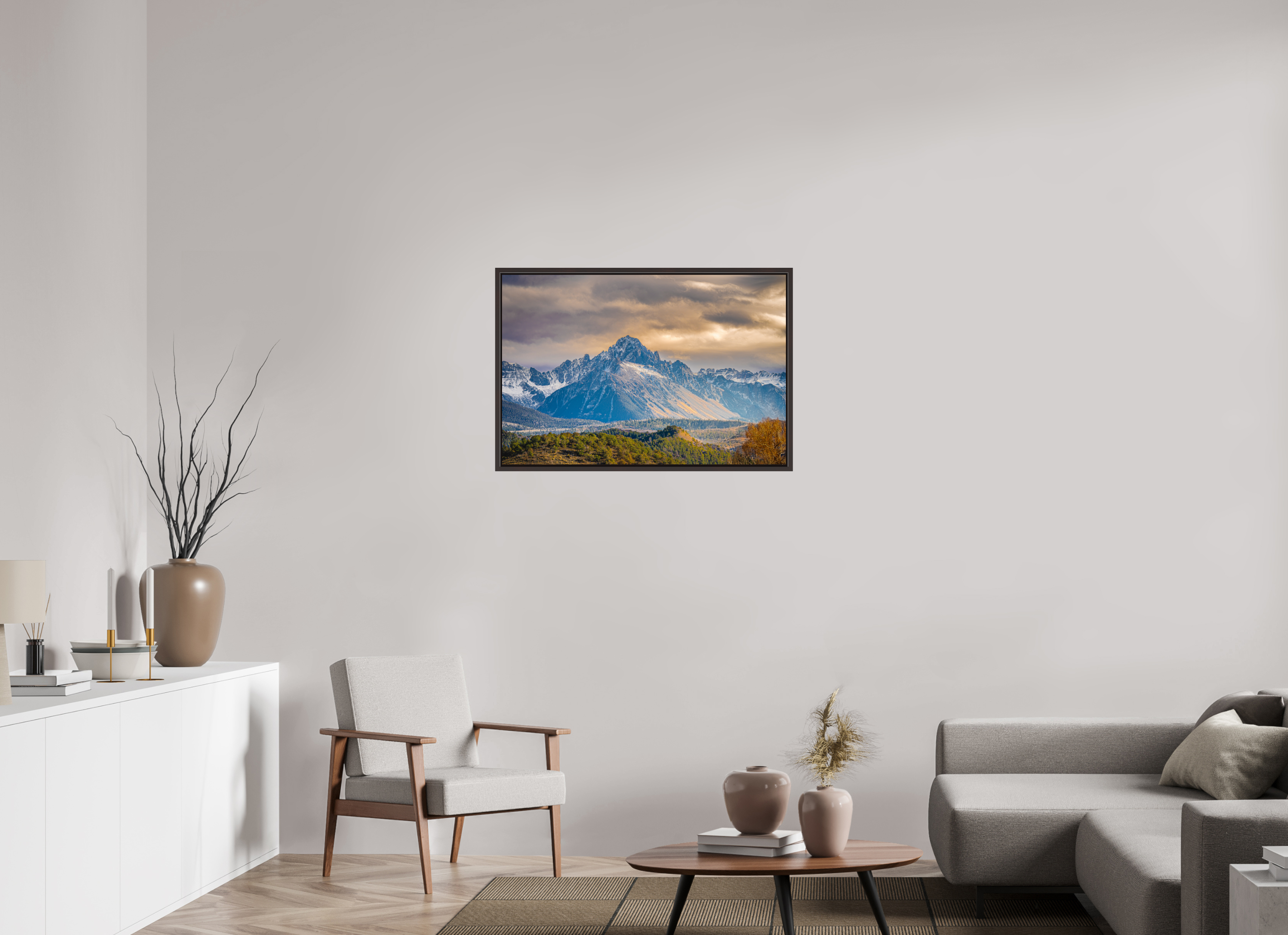 36 x 24″, Alder Brown Floater Frame Mount Sneffels, Rocky Mountains, Colorado