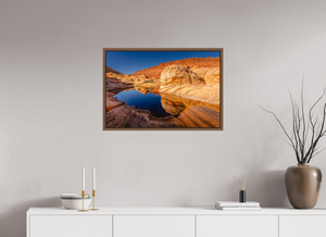 30 x 20″, Floater Frame in Walnut Pond near Second Wave
