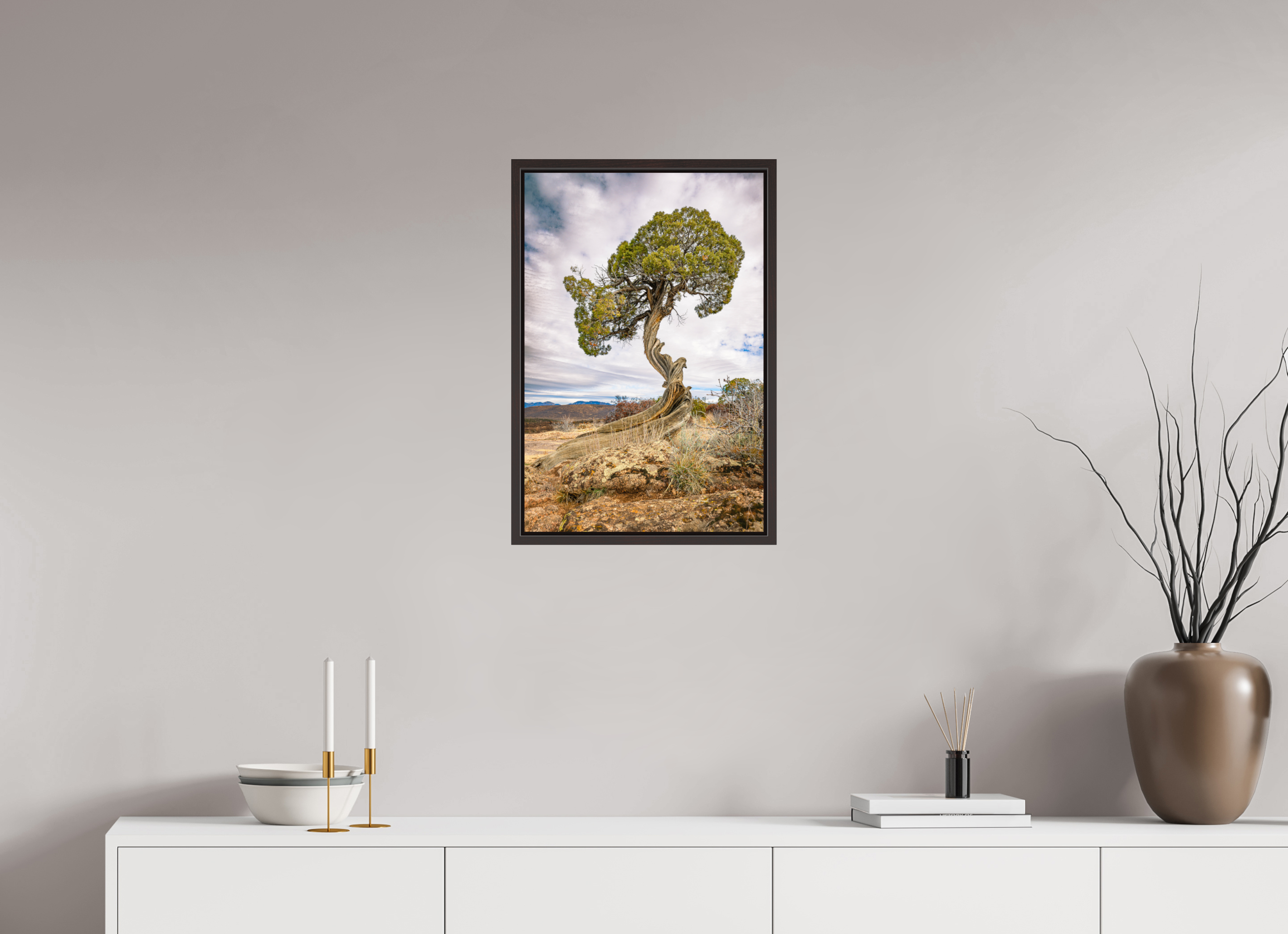 16 x 24″, Alder Brown Floater Frame Silent Sentinel of Black Canyon of the Gunnison National Park, Colorado