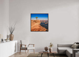 35 x 35.7″, Alder Brown Floater Frame Silent Sentinel of Canyonlands National Park, Utah