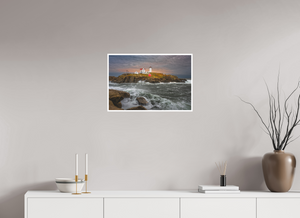 24 x 16″, Fine Art Print on Hahnemuhle German Etching Cape Neddick Nubble Lighthouse, Maine