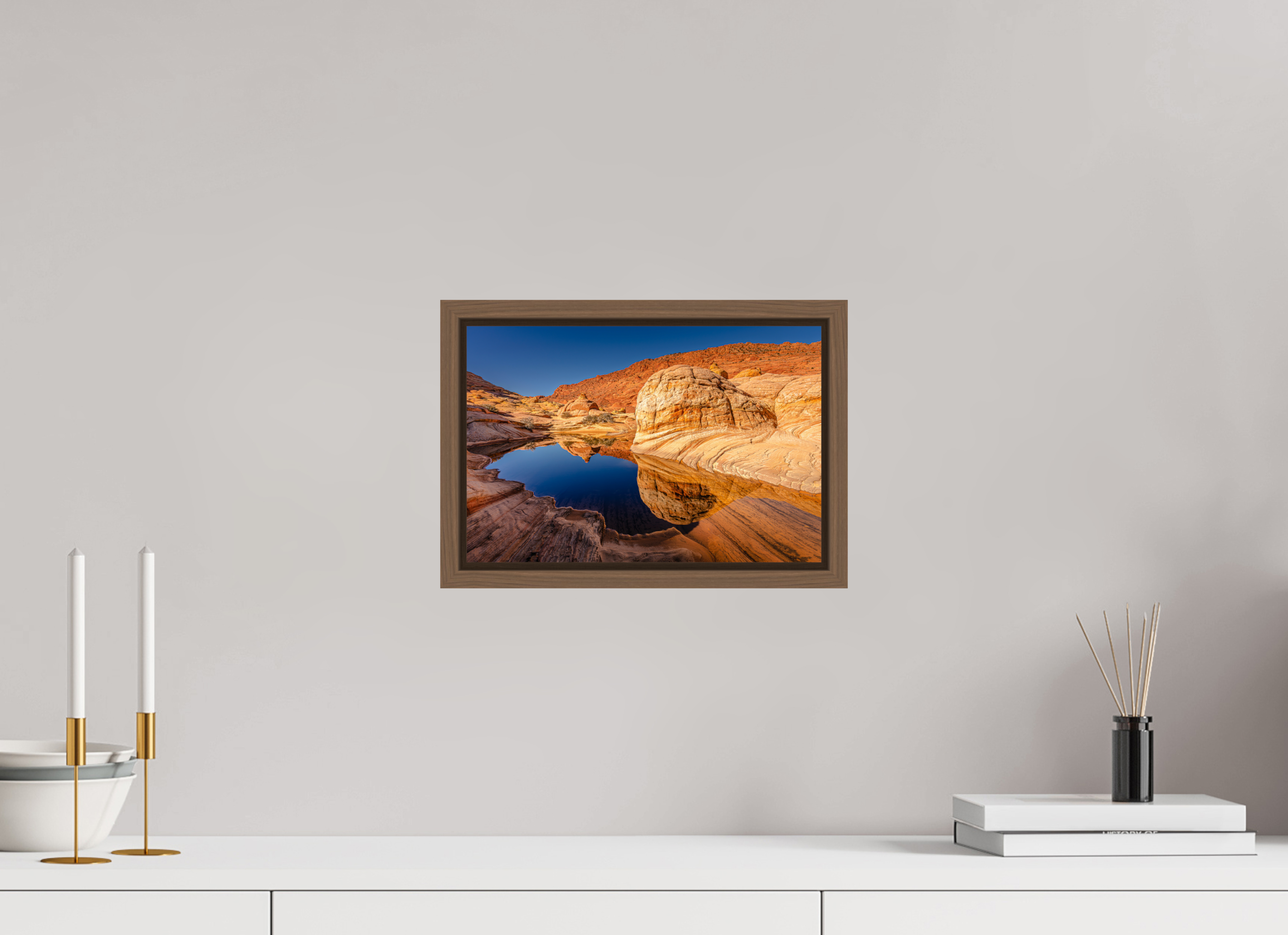 12 x 8″, Floater Frame in Walnut Pond near Second Wave